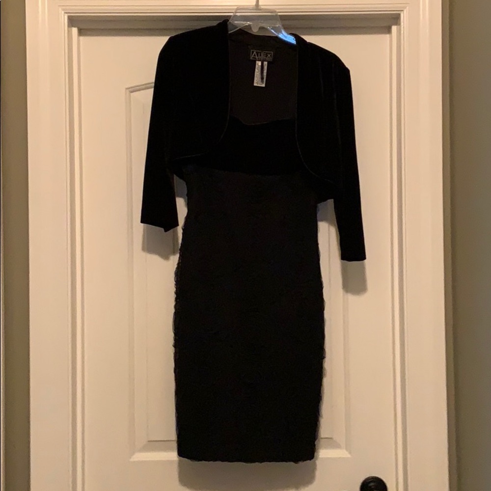 Beautiful classic black velvet and polyester dress